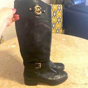Michael Kors Fulton tall black leather boots